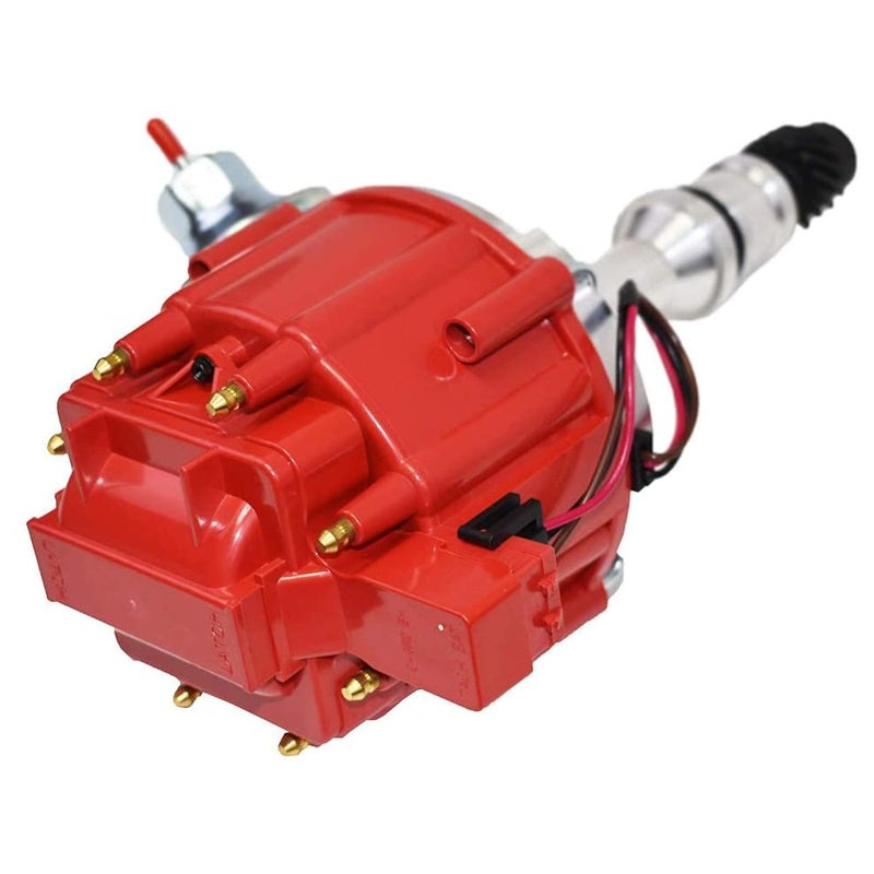 A-Team Performance HEI Complete Distributor & Ignition Coil - Red Cap - 65KV High-Voltage Performance Ignition Coil - CNC Aluminum Shaft & Hardened Gears - Compatible with Oldsmobile V8 260-455 - Image 2